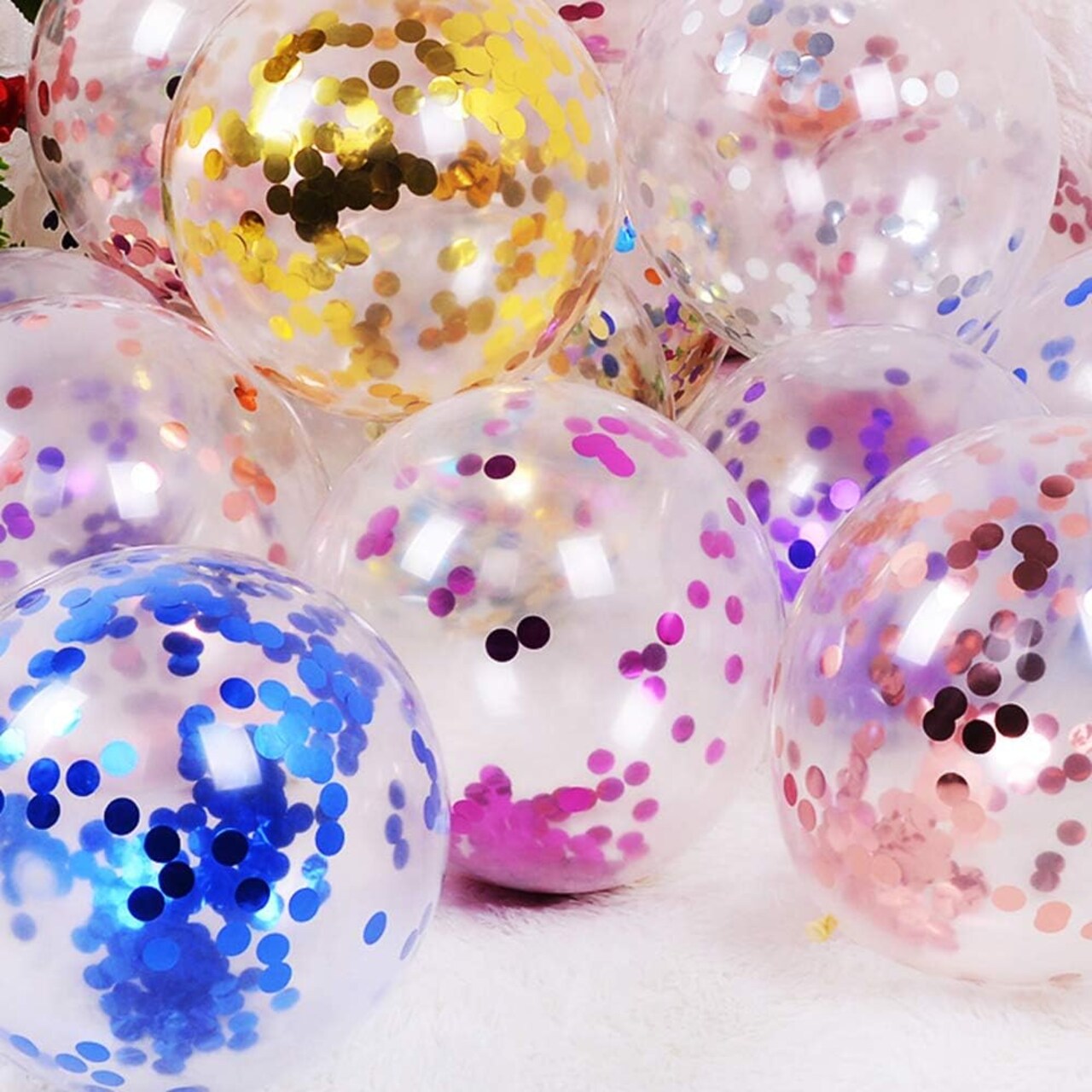 Multicolor Confetti Balloons - 12inch 50 Pcs Latex Balloons for Birthday, Wedding, Baby Shower, Christmas Party